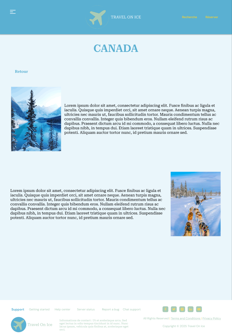 Fiche destination Canada Travel On Ice